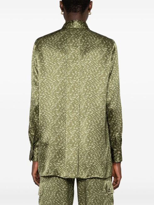 abstract-print silk shirt